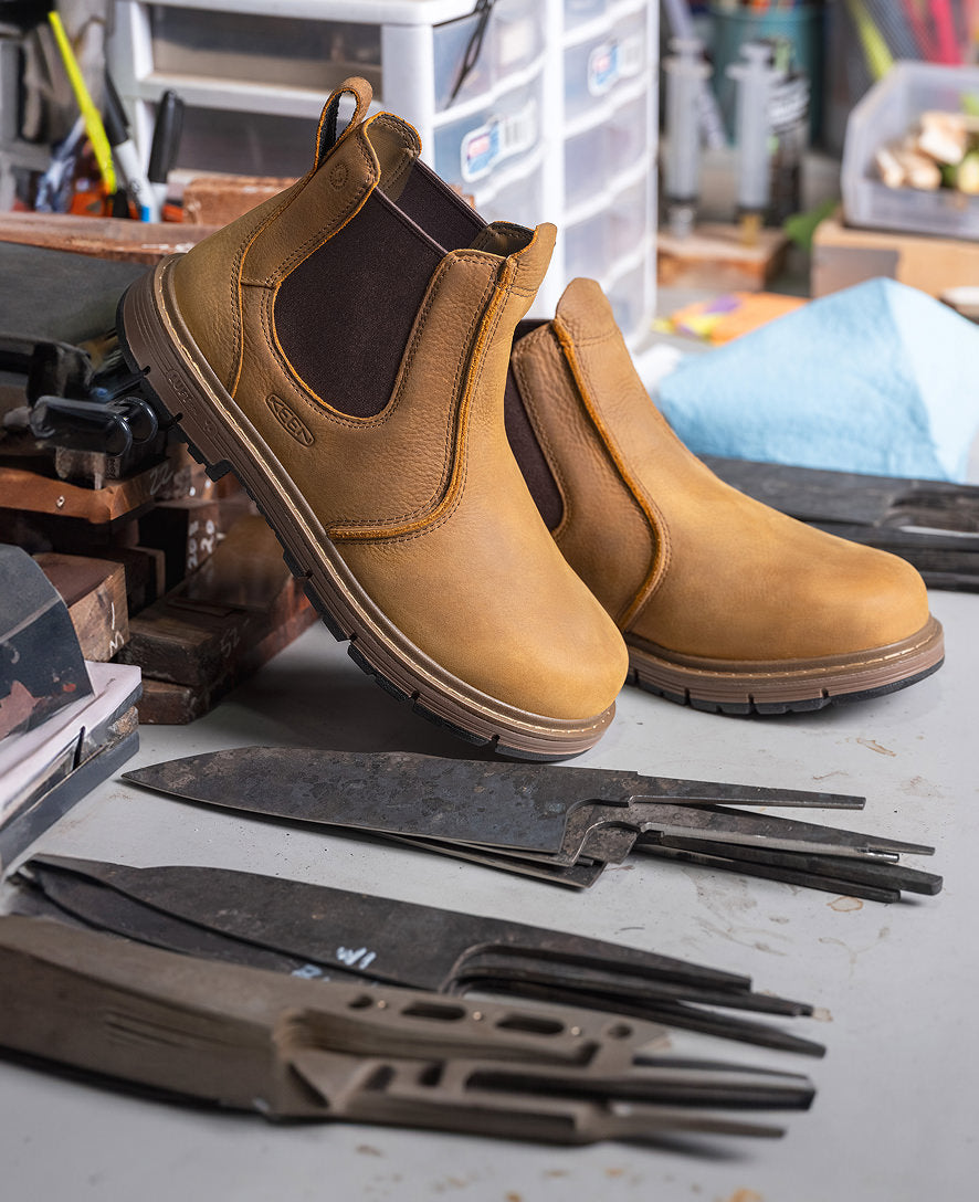 Keen Men's San Jose Chelsea 90° Heel Boot (Soft Toe) Belgian/Gum
