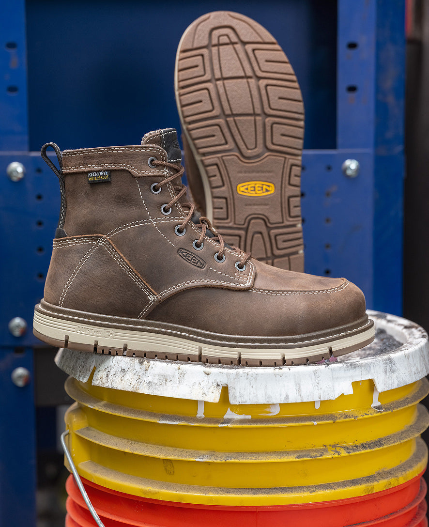 Keen Women's San Jose 6" Waterproof Boot (Aluminum Toe) Cascade Brown/Gum