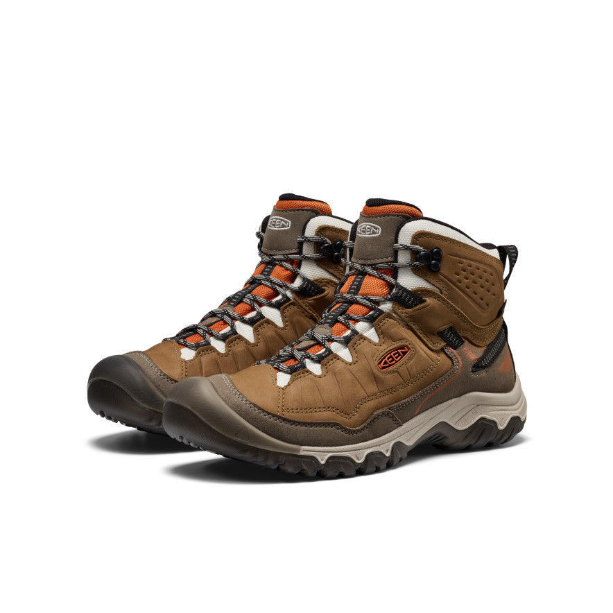 Keen Men's Targhee IV Waterproof Hiking Boot Coyote/Gold Flame