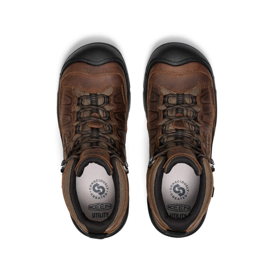 Keen Men's Targhee IV Waterproof Work Boot (Carbon Toe) Dark Earth/Black