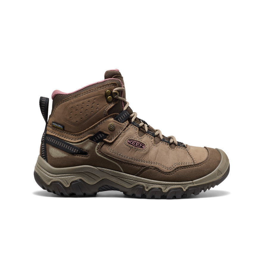 Keen Women's Targhee IV Wide Waterproof Hiking Boot Brindle/Nostalgia Rose