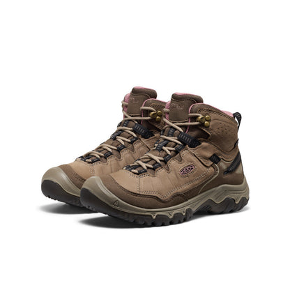 Keen Women's Targhee IV Wide Waterproof Hiking Boot Brindle/Nostalgia Rose