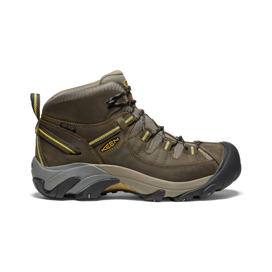 Keen Men's Targhee II Mid Waterproof Hiking Boots Black Olive/Yellow