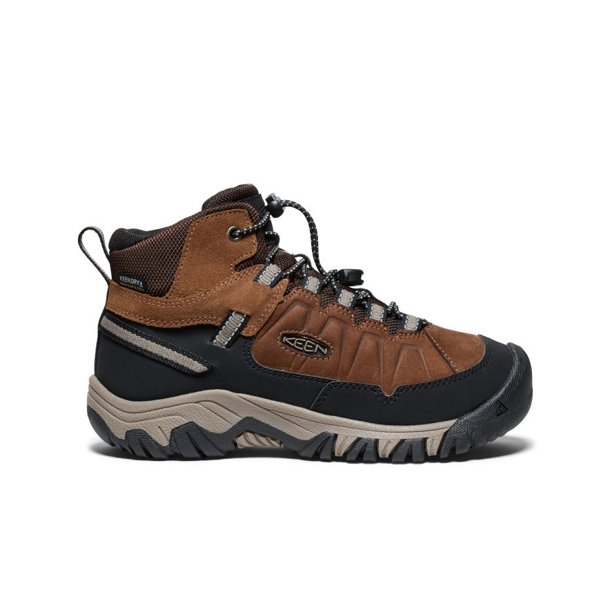 Keen Big Kids' Targhee IV Waterproof Hiking Boot Bison/Brindle