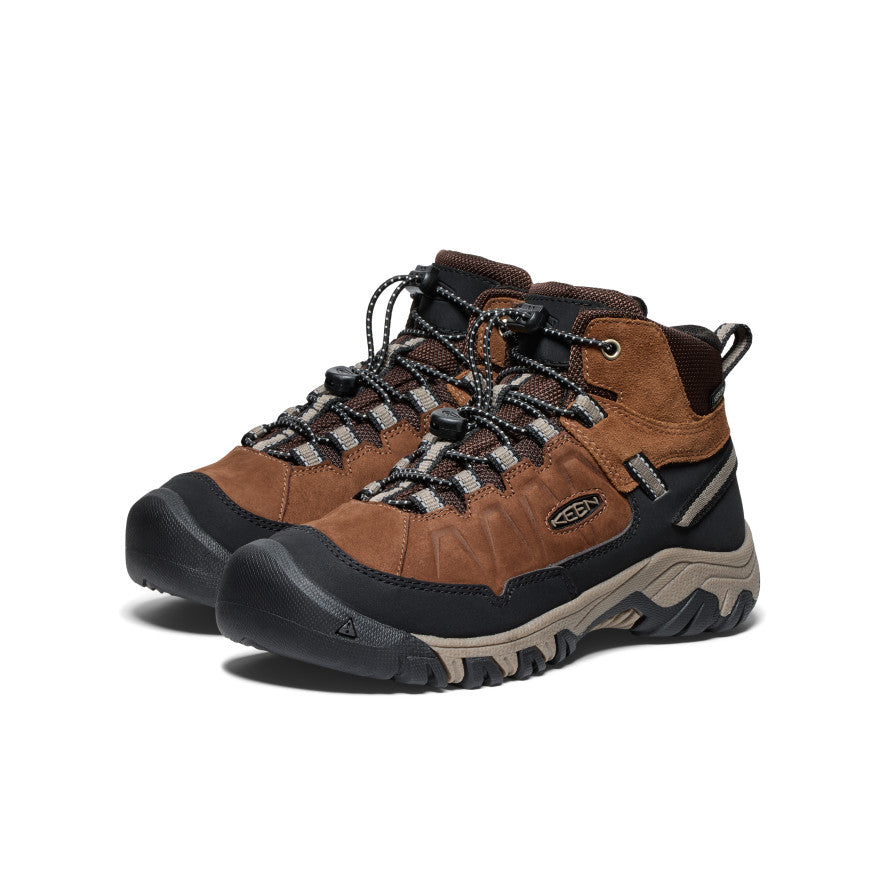 Keen Big Kids' Targhee IV Waterproof Hiking Boot Bison/Brindle