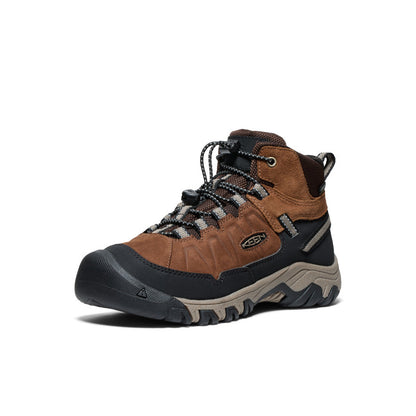 Keen Big Kids' Targhee IV Waterproof Hiking Boot Bison/Brindle