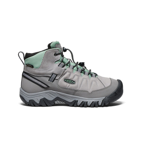 Keen Big Kids' Targhee IV Waterproof Hiking Boot Alloy/Granite Green