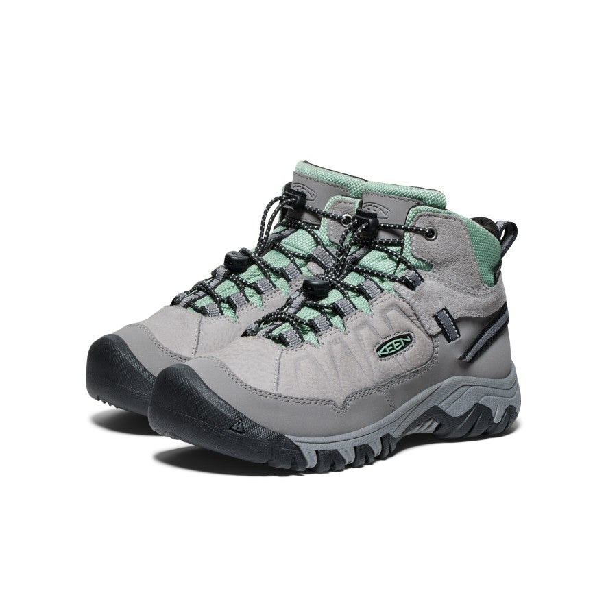 Keen Big Kids' Targhee IV Waterproof Hiking Boot Alloy/Granite Green