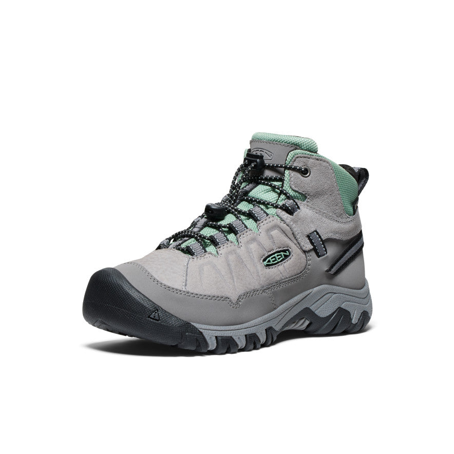 Keen Big Kids' Targhee IV Waterproof Hiking Boot Alloy/Granite Green