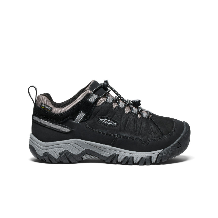 Keen Big Kids' Targhee IV Waterproof Hiking Shoe Black/Steel Grey