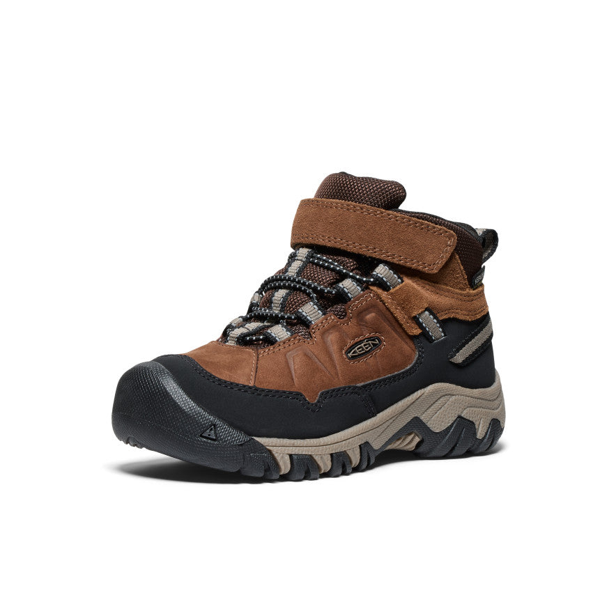 Keen Little Kids' Targhee IV Waterproof Hiking Boot Bison/Brindle