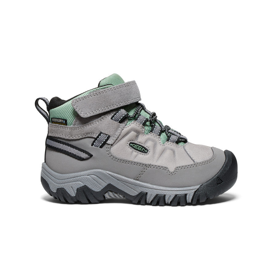 Keen Little Kids' Targhee IV Waterproof Hiking Boot Alloy/Granite Green