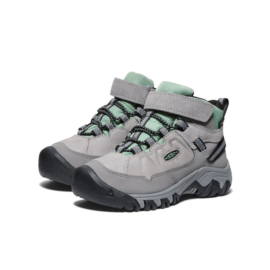 Keen Little Kids' Targhee IV Waterproof Hiking Boot Alloy/Granite Green