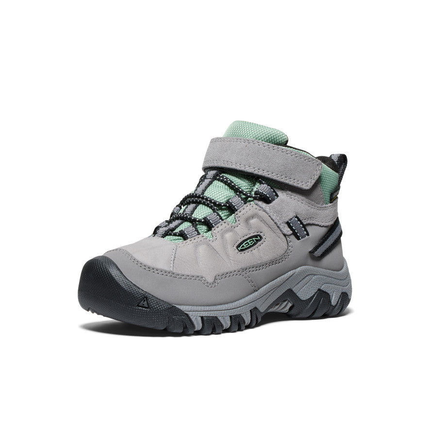 Keen Little Kids' Targhee IV Waterproof Hiking Boot Alloy/Granite Green