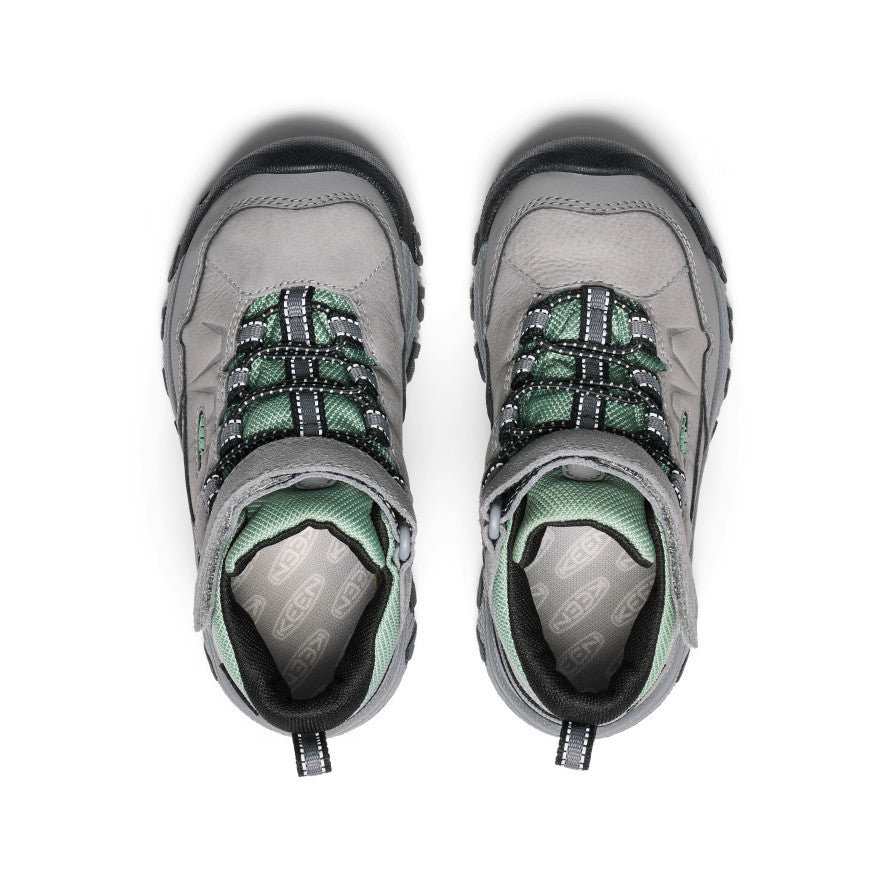 Keen Little Kids' Targhee IV Waterproof Hiking Boot Alloy/Granite Green