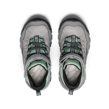 Keen Little Kids' Targhee IV Waterproof Hiking Boot Alloy/Granite Green