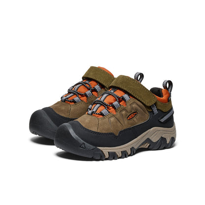 Keen Little Kids' Targhee IV Waterproof Hiking Shoe Dark Olive/Gold Flame