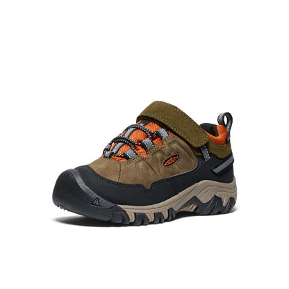 Keen Little Kids' Targhee IV Waterproof Hiking Shoe Dark Olive/Gold Flame
