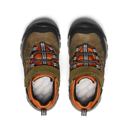 Keen Little Kids' Targhee IV Waterproof Hiking Shoe Dark Olive/Gold Flame