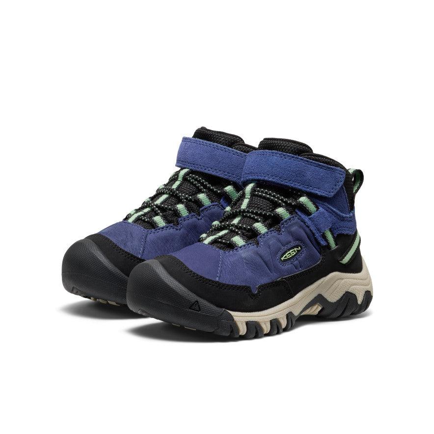Keen Little Kids' Targhee IV Waterproof Hiking Boot Skipper Blue/Hemlock
