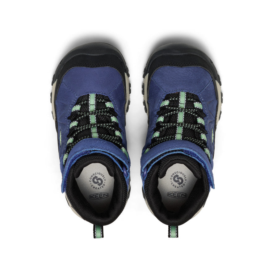 Keen Little Kids' Targhee IV Waterproof Hiking Boot Skipper Blue/Hemlock