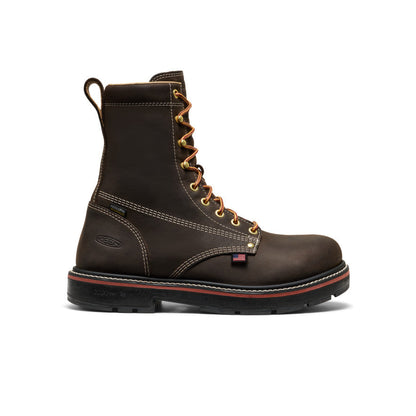 Keen Men's Liberty 8" Waterproof 90° Heel Boot (Carbon Toe) Coffee Bean/Black