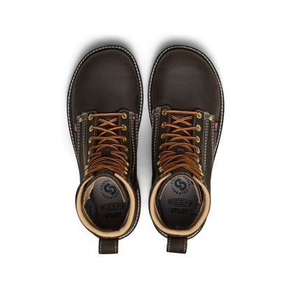 Keen Men's Liberty 8" Waterproof 90° Heel Boot (Carbon Toe) Coffee Bean/Black