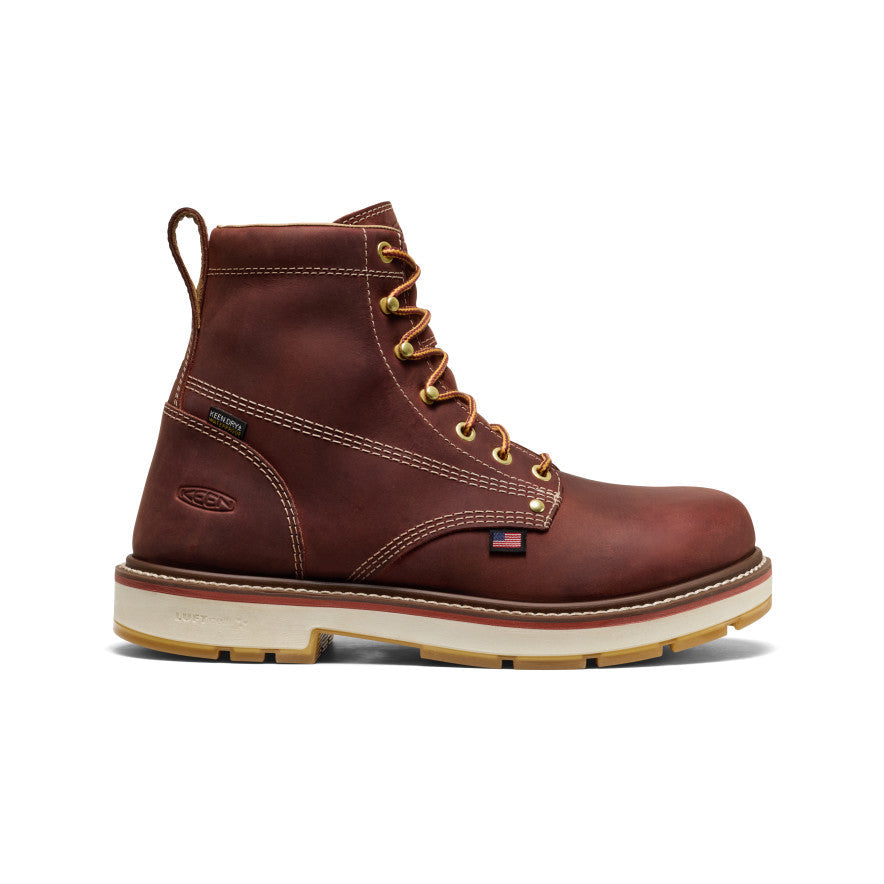 Keen Men's Liberty 6" Waterproof 90° Heel Boot (Carbon Toe) Bombay Brown/Gum