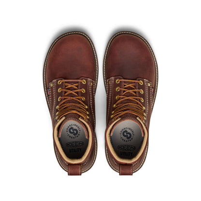 Keen Men's Liberty 6" Waterproof 90° Heel Boot (Carbon Toe) Bombay Brown/Gum