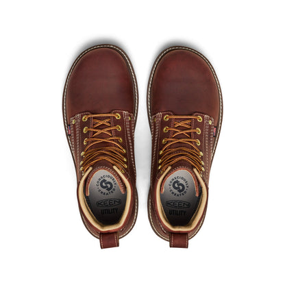 Keen Men's Liberty 6" Waterproof 90° Heel Boot (Soft Toe) Bombay Brown/Gum