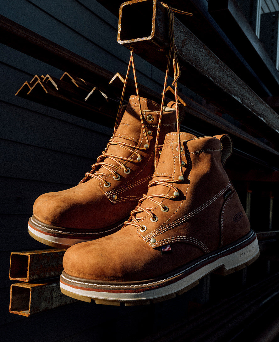 Keen Men's Liberty 6" Waterproof 90° Heel Boot (Soft Toe) Bombay Brown/Gum
