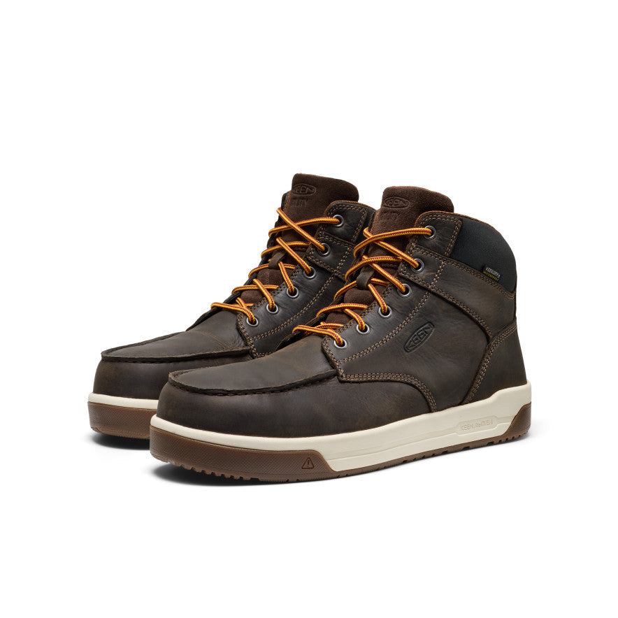Keen Men's Gibson Waterproof Work Boot (Carbon Toe) Cascade Brown/Gum