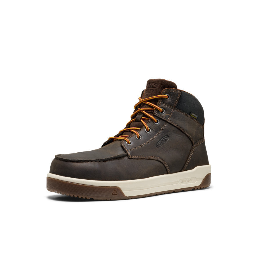 Keen Men's Gibson Waterproof Work Boot (Carbon Toe) Cascade Brown/Gum