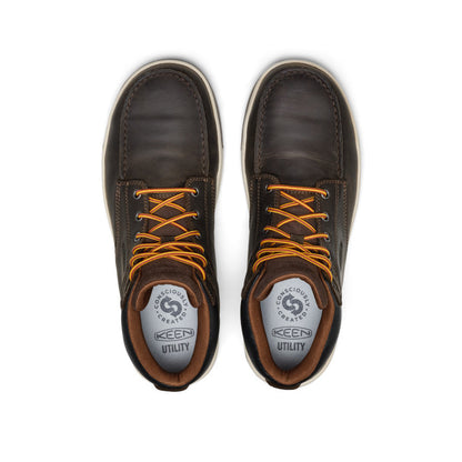 Keen Men's Gibson Waterproof Work Boot (Carbon Toe) Cascade Brown/Gum