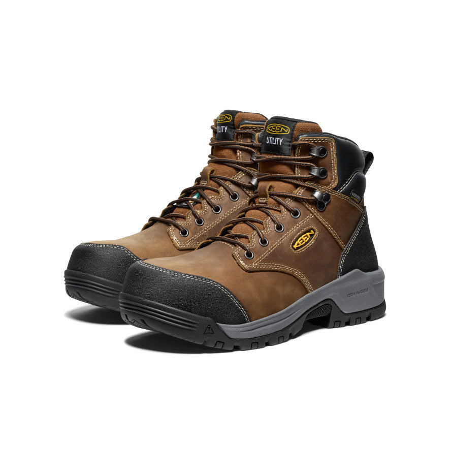 Keen Men's CSA Evanston 6" Waterproof Boot (Carbon Toe) Bison/Black
