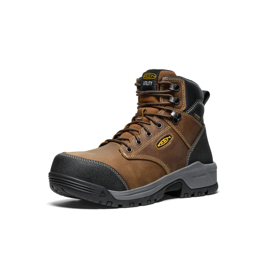 Keen Men's CSA Evanston 6" Waterproof Boot (Carbon Toe) Bison/Black