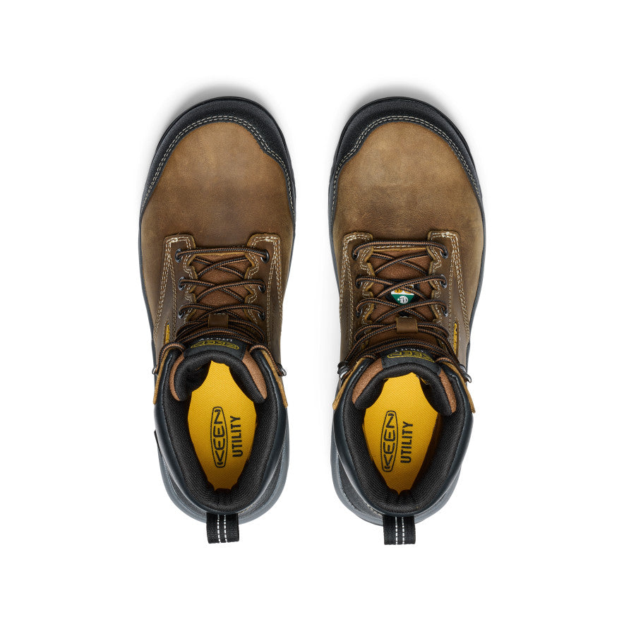 Keen Men's CSA Evanston 6" Waterproof Boot (Carbon Toe) Bison/Black