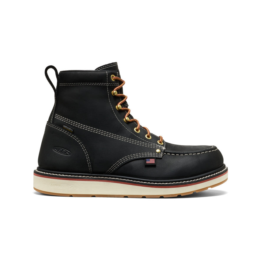 Keen Men's Liberty 6" Waterproof Boot (Carbon Toe) Black/Gum
