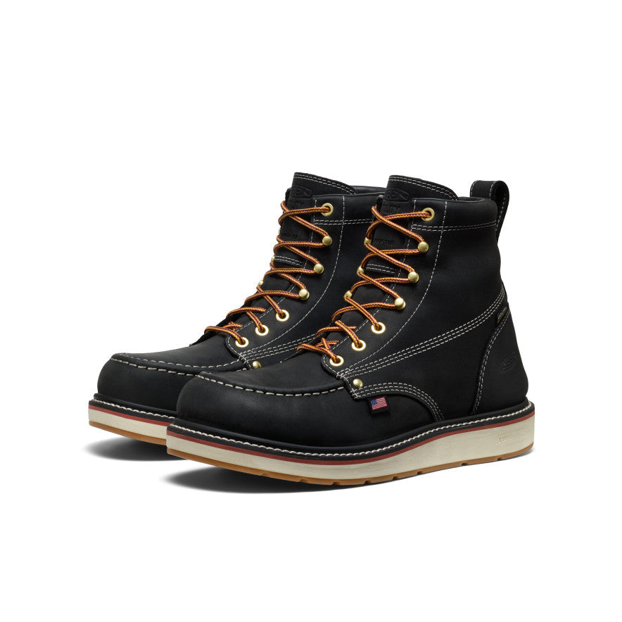 Keen Men's Liberty 6" Waterproof Boot (Carbon Toe) Black/Gum