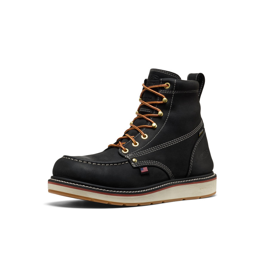 Keen Men's Liberty 6" Waterproof Boot (Carbon Toe) Black/Gum