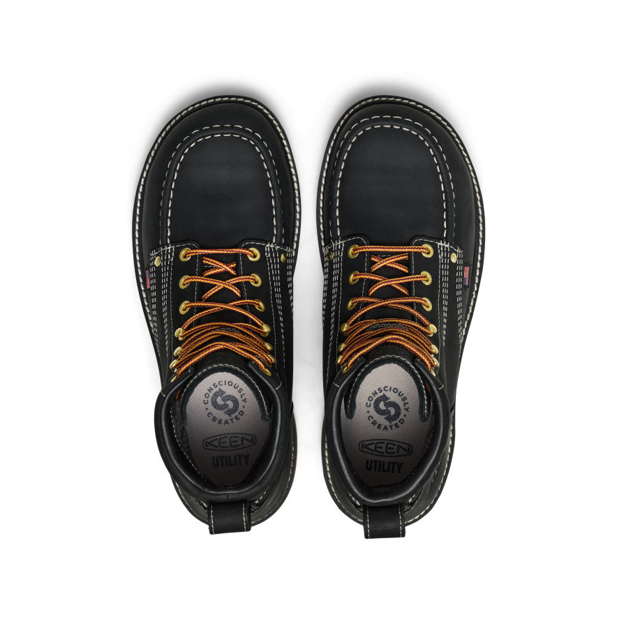 Keen Men's Liberty 6" Waterproof Boot (Carbon Toe) Black/Gum
