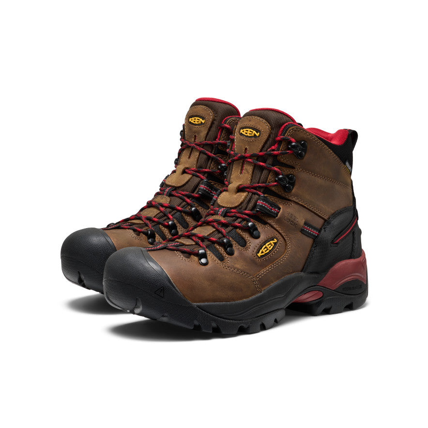 Keen Men's Pittsburgh Energy 6" Waterproof Boot (Carbon Toe) Bison/Black