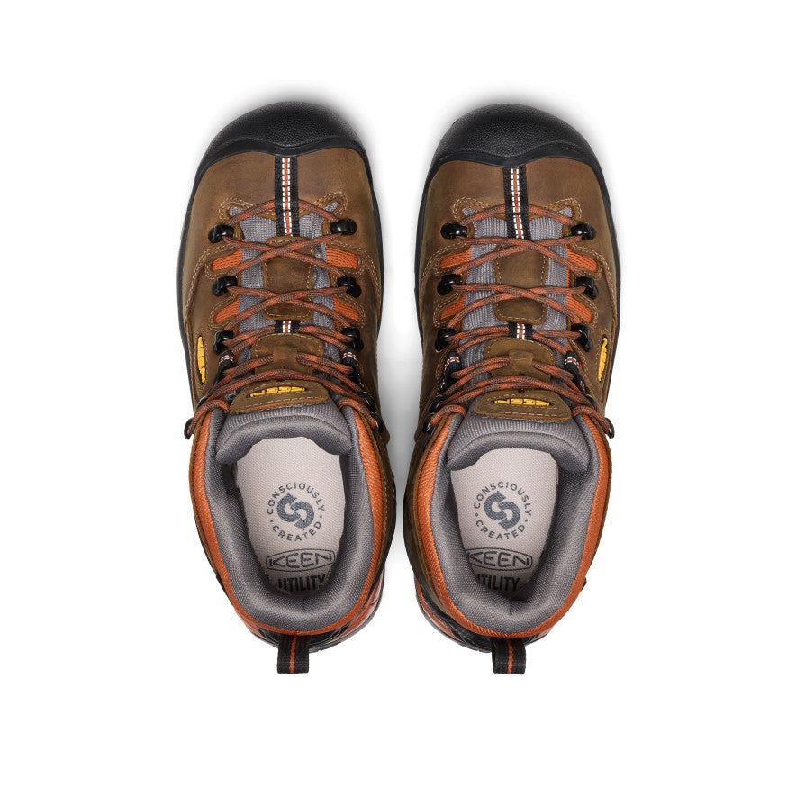 Keen Men's Pittsburgh Energy 6" Waterproof Boot (Soft Toe) Cascade Brown/Black