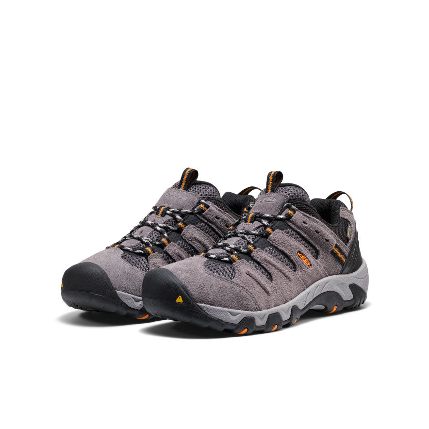 Keen Men's Headout Waterproof Hiking Shoe Steel Grey/Orange Pepper