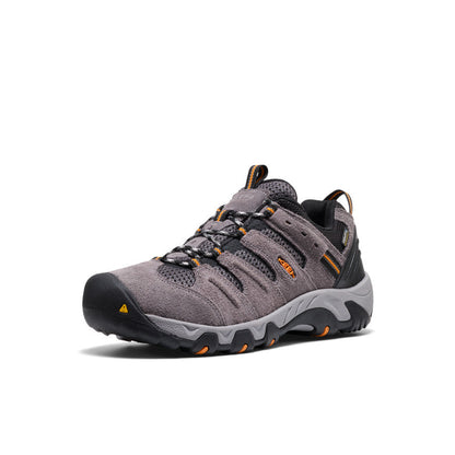 Keen Men's Headout Waterproof Hiking Shoe Steel Grey/Orange Pepper
