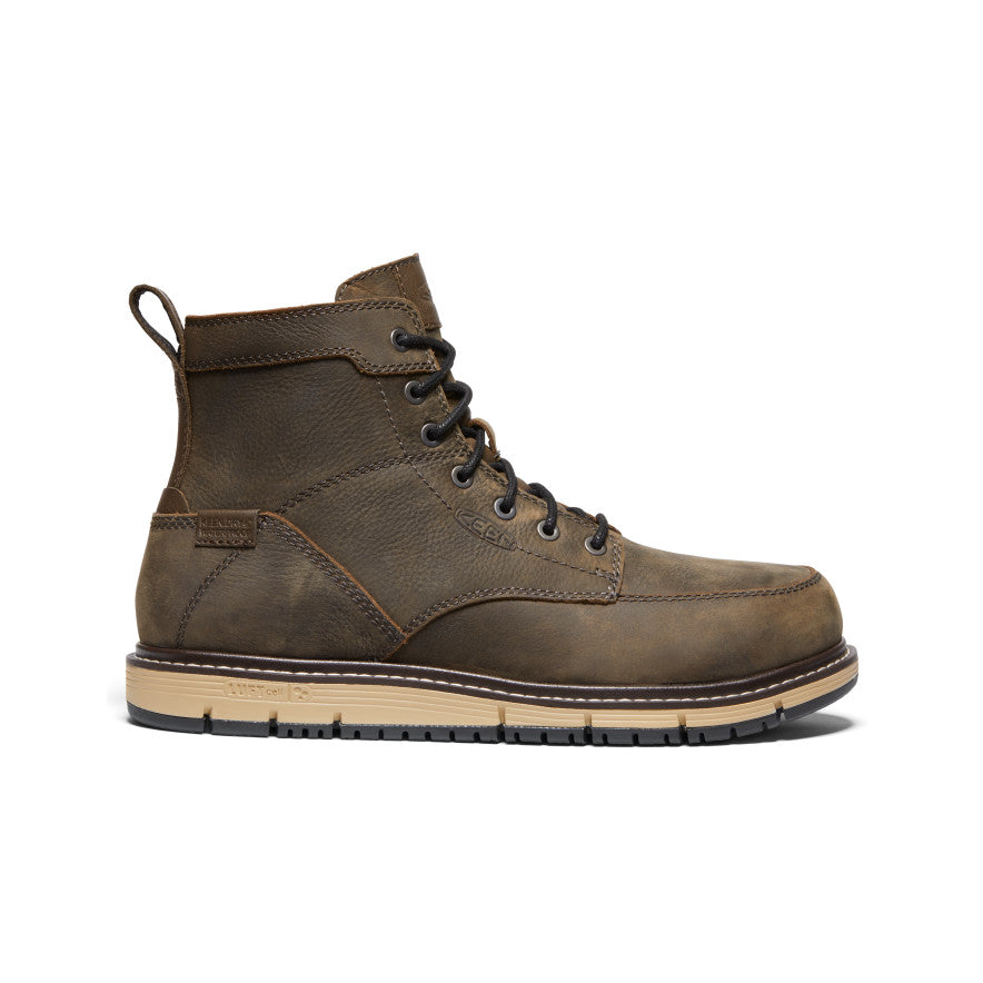 Keen Men's San Jose 6" Waterproof Boot (Aluminum Toe) Cascade Brown/Black