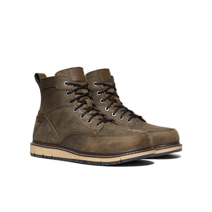 Keen Men's San Jose 6" Waterproof Boot (Aluminum Toe) Cascade Brown/Black