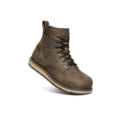 Keen Men's San Jose 6" Waterproof Boot (Aluminum Toe) Cascade Brown/Black