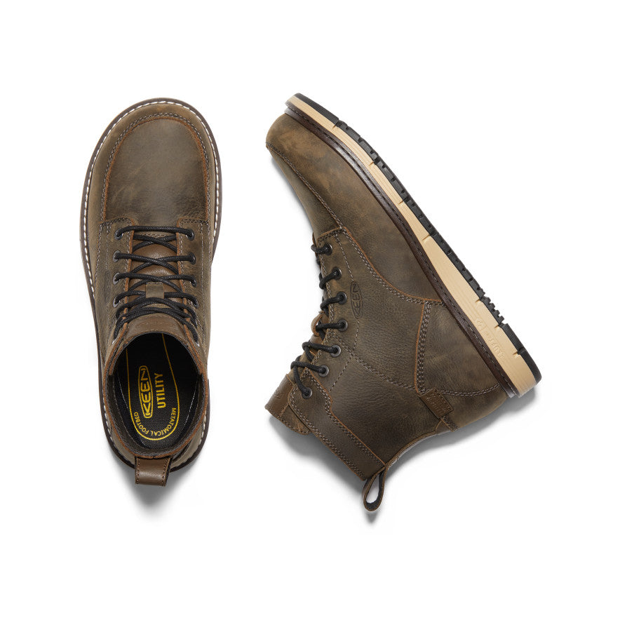 Keen Men's San Jose 6" Waterproof Boot (Aluminum Toe) Cascade Brown/Black