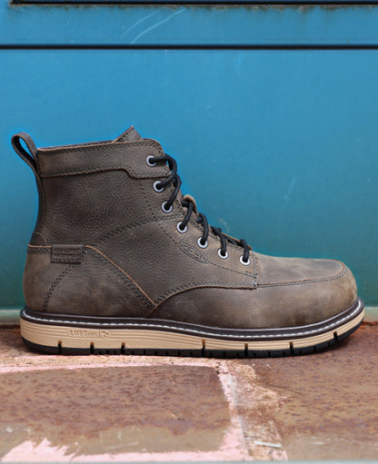 Keen Men's San Jose 6" Waterproof Boot (Aluminum Toe) Cascade Brown/Black